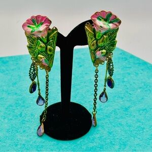 Vintage Banana Bob ‘Morning Glory’ Clip On Earrings